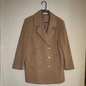 Appleseed's Camel Pea Coat with Gold Buttons